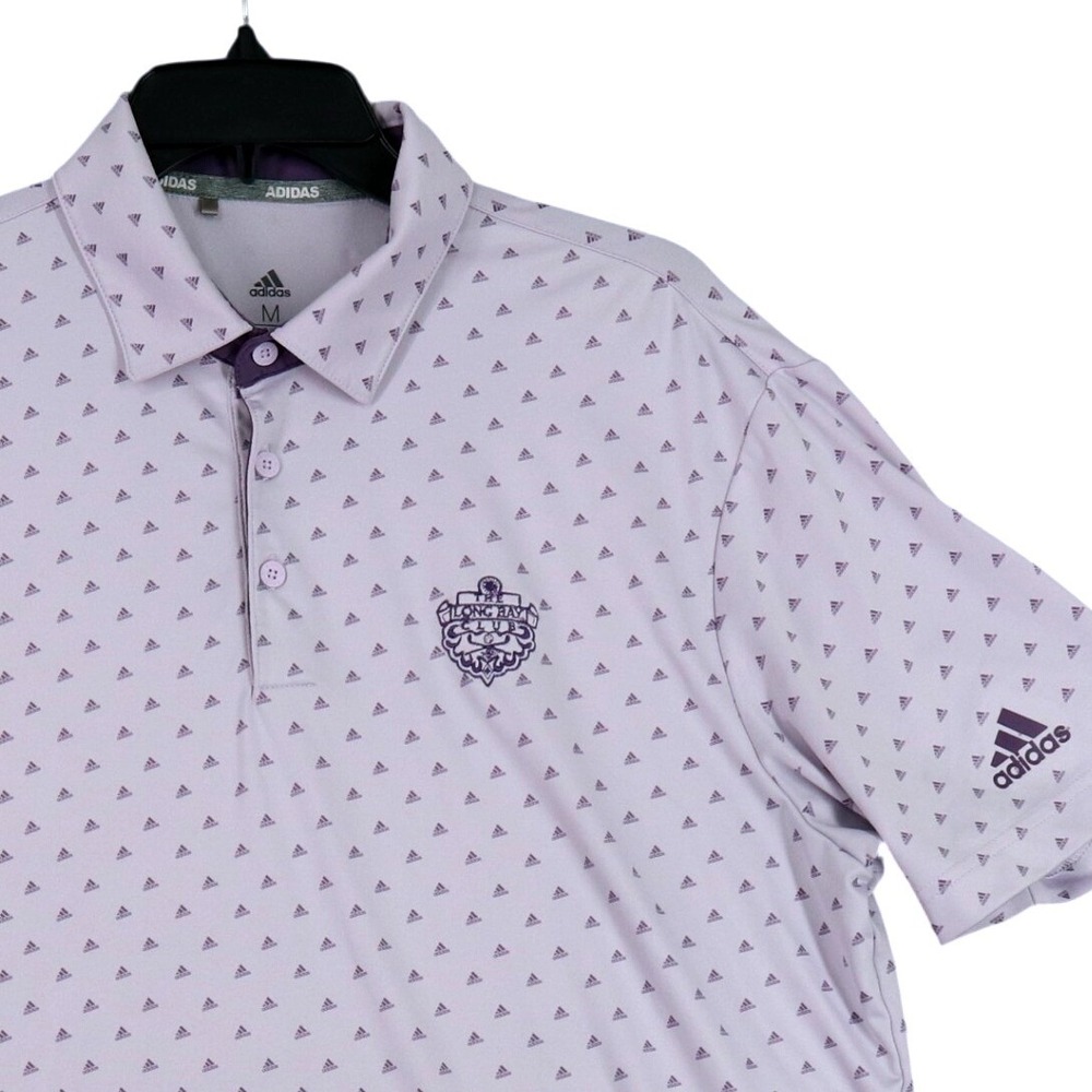Long‎ Bay Golf Club Adidas Performance Polo Shirt Mens M Athletic All Over Print